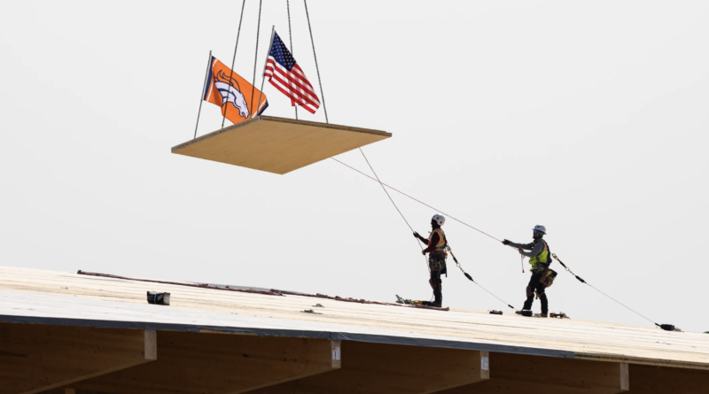 Broncos Park tops out.
