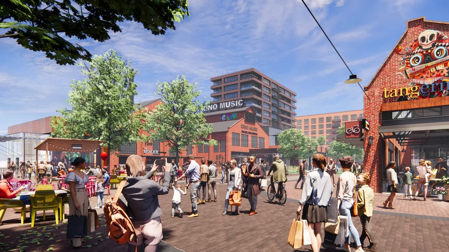 Rendering of the proposed Rock Drill Rino entertainment district