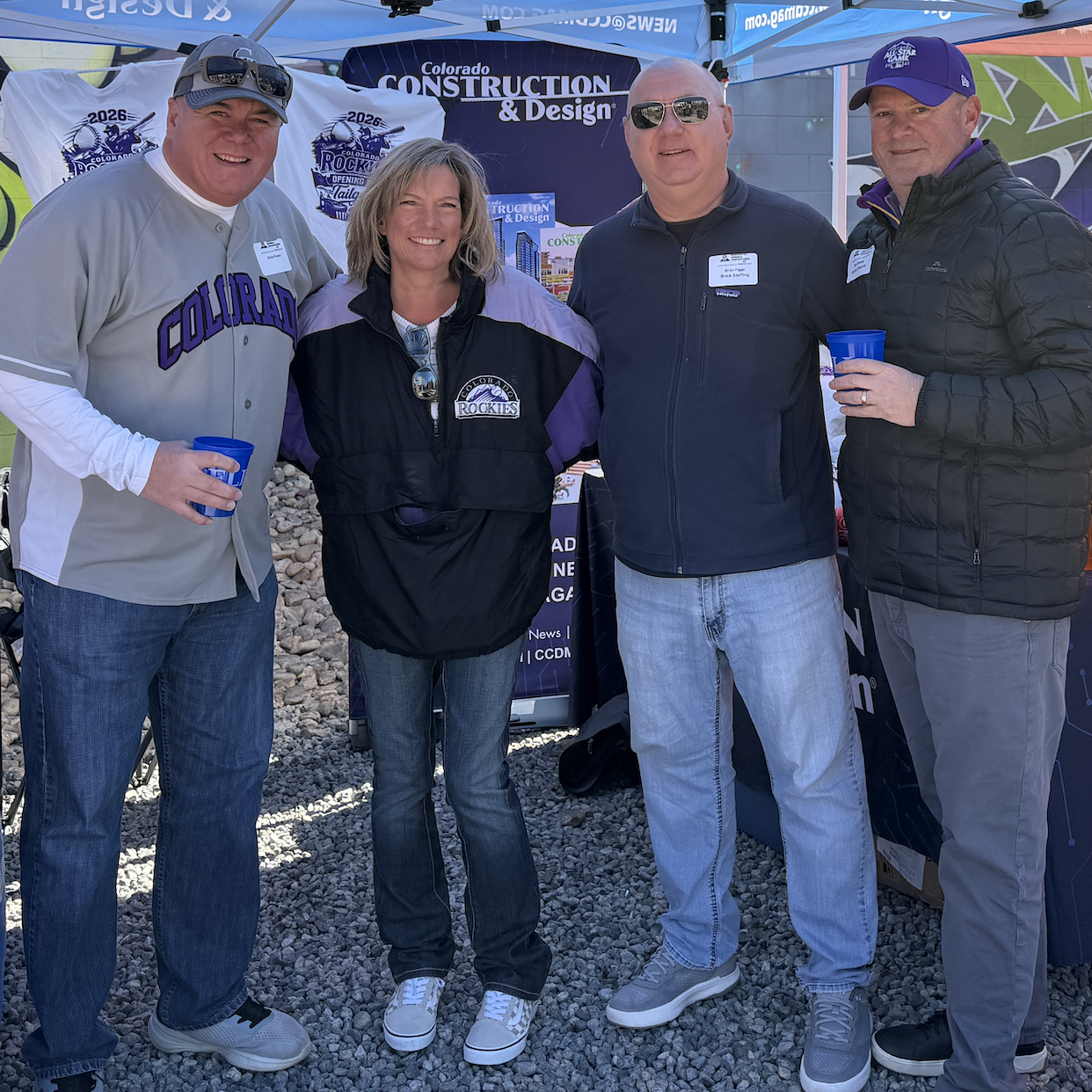 Polly Ayres with Chris Porter, Brian Figge, and Rob Cheney.